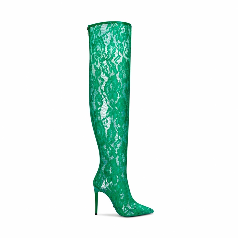 Jennifer Lee Kelly green thigh high boots